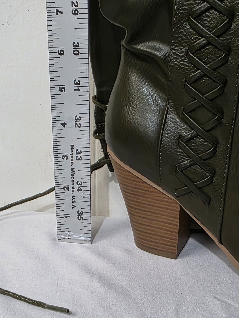 Journee Collection Olive Lace-Up Over-the-Knee Stacked Heel Boots Size 8 - Picture 12 of 15